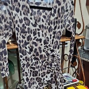 Leopard Print Wrap Top